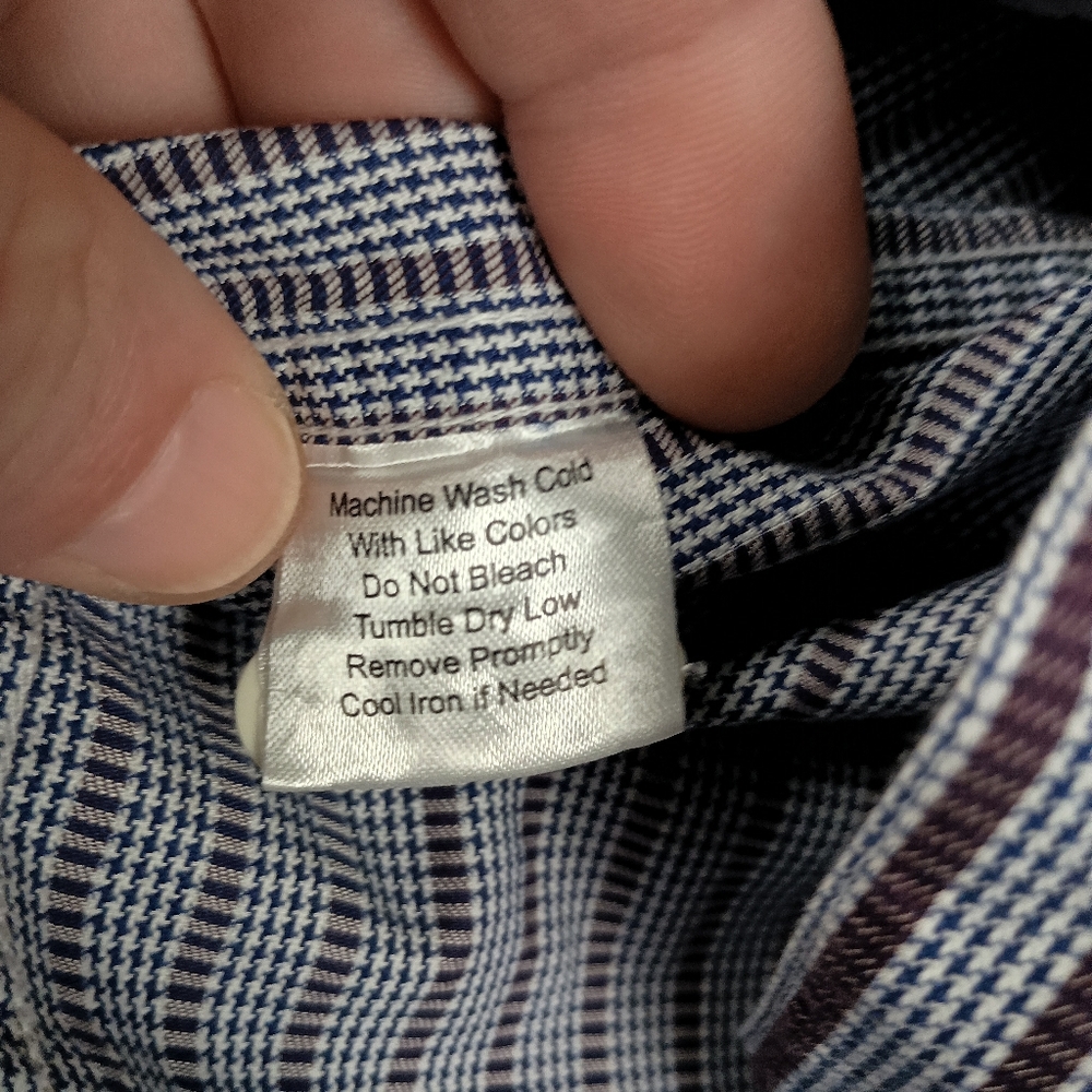 Pronto Uomo Striped Houndstooth Large Mens Button Down Shirt - Picture 9 of 9